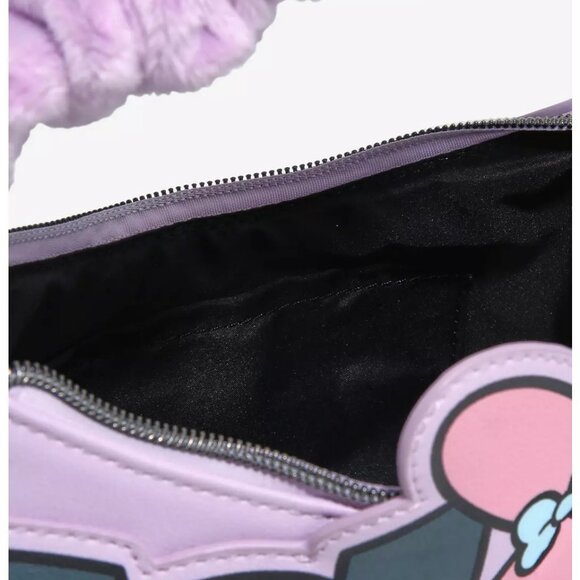 Loungefly - Kuromi & My Melody Devil & Angel Fuzzy Handle Crossbody Bag - NEW - Picture 4 of 4